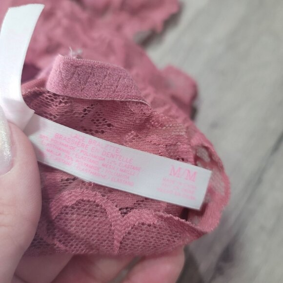 Victoria's Secret PINK pink dusty rose Lace Bralette size M Mauve - Picture 5 of 5